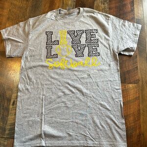 Gildan Gray Live Love Softball Tee